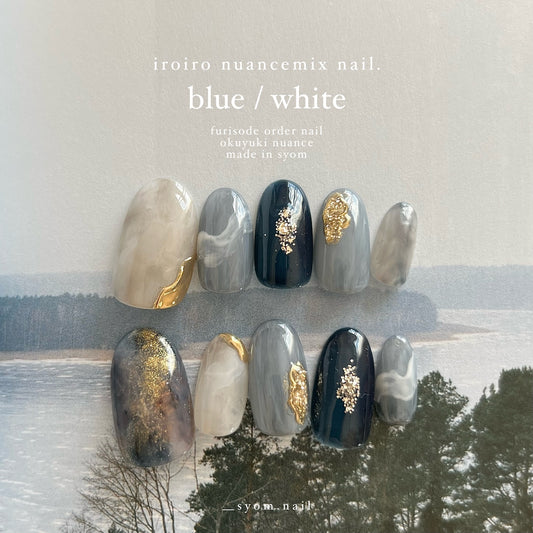 blue / white